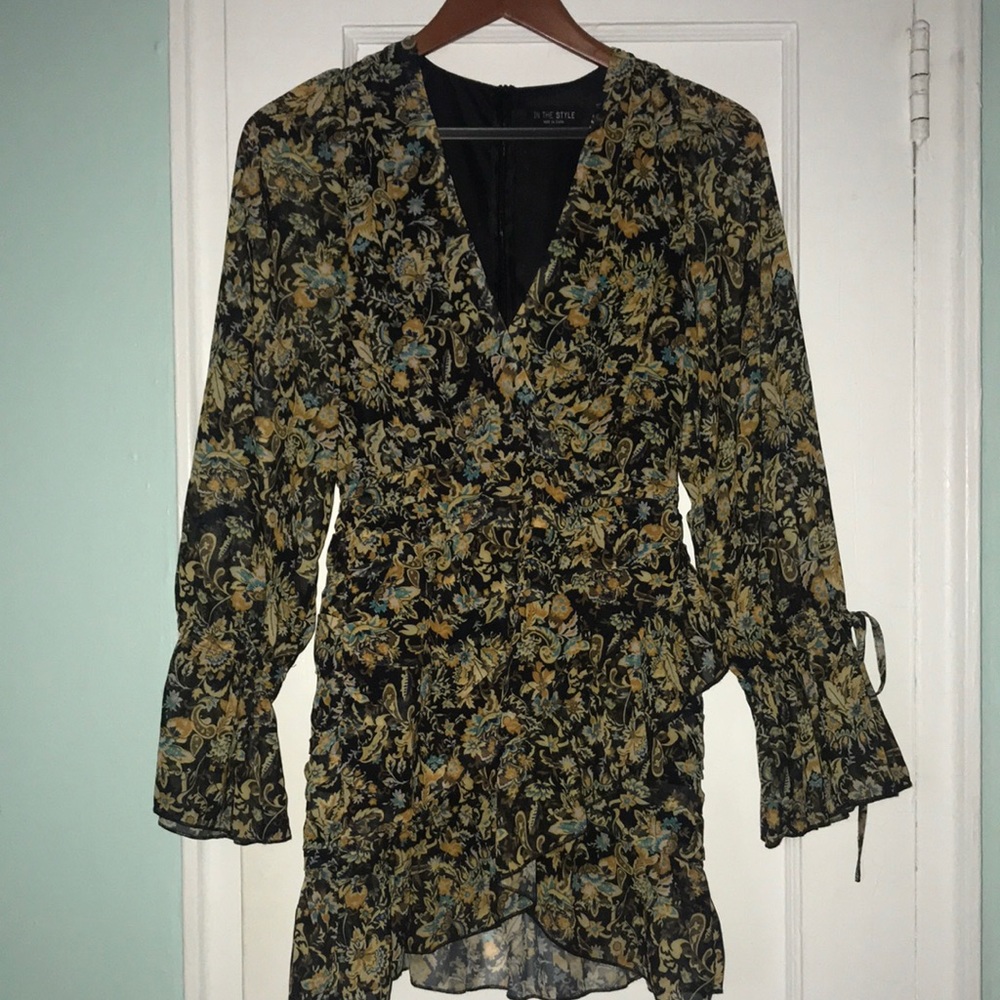 In The Style long sleeve mini ruffle dress